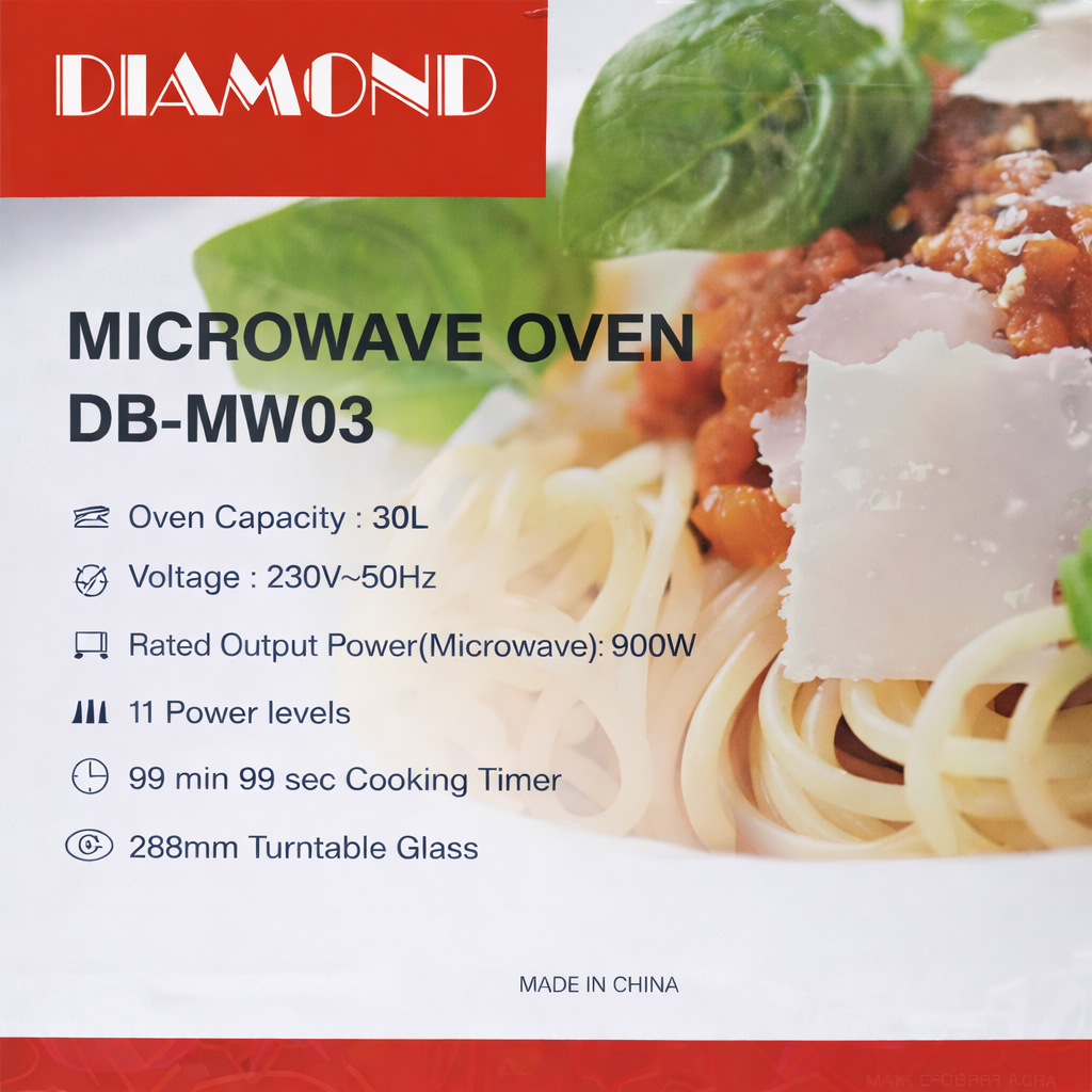 Diamond 30L Microwave Oven DB-MW03 900W Digital Control