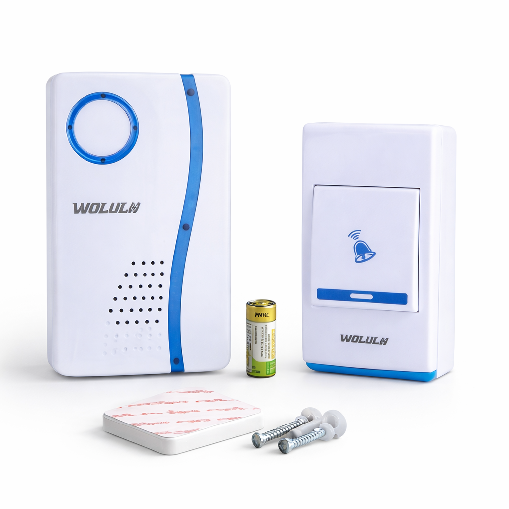 Wireless Doorbell Kit 100m Range | Plug-in Receiver & Battery Button