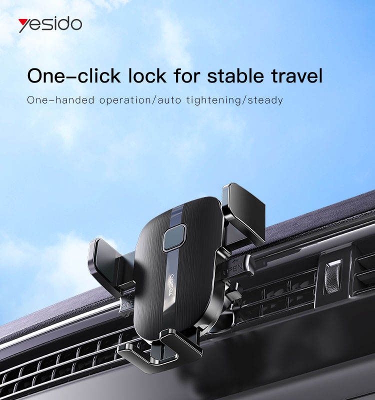 Yesido C162 Car Vent Phone Mount – 360° Rotation, One-Click Lock, Universal Fit (4.5–6.5”)