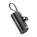 Yesido Super Mini 5000mAh Power Bank with Built-in Lightning & Type-C Plug – Fast Charging Portable Charger