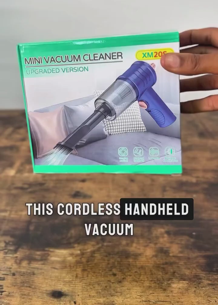 Cordless Handheld Mini Vacuum Cleaner (XM20S) | Rechargeable Car & Home Cleaning Vacuum with Attachments